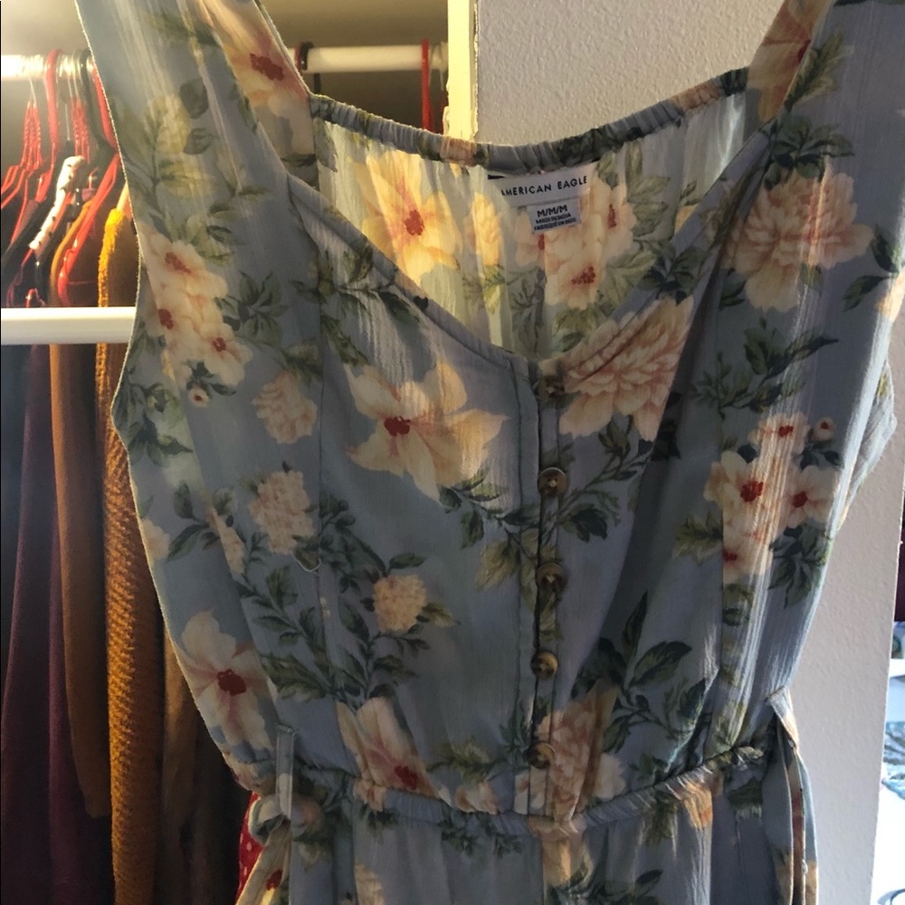 American Eagle Blue Floral Jumpsuit - Picture 3 of 3